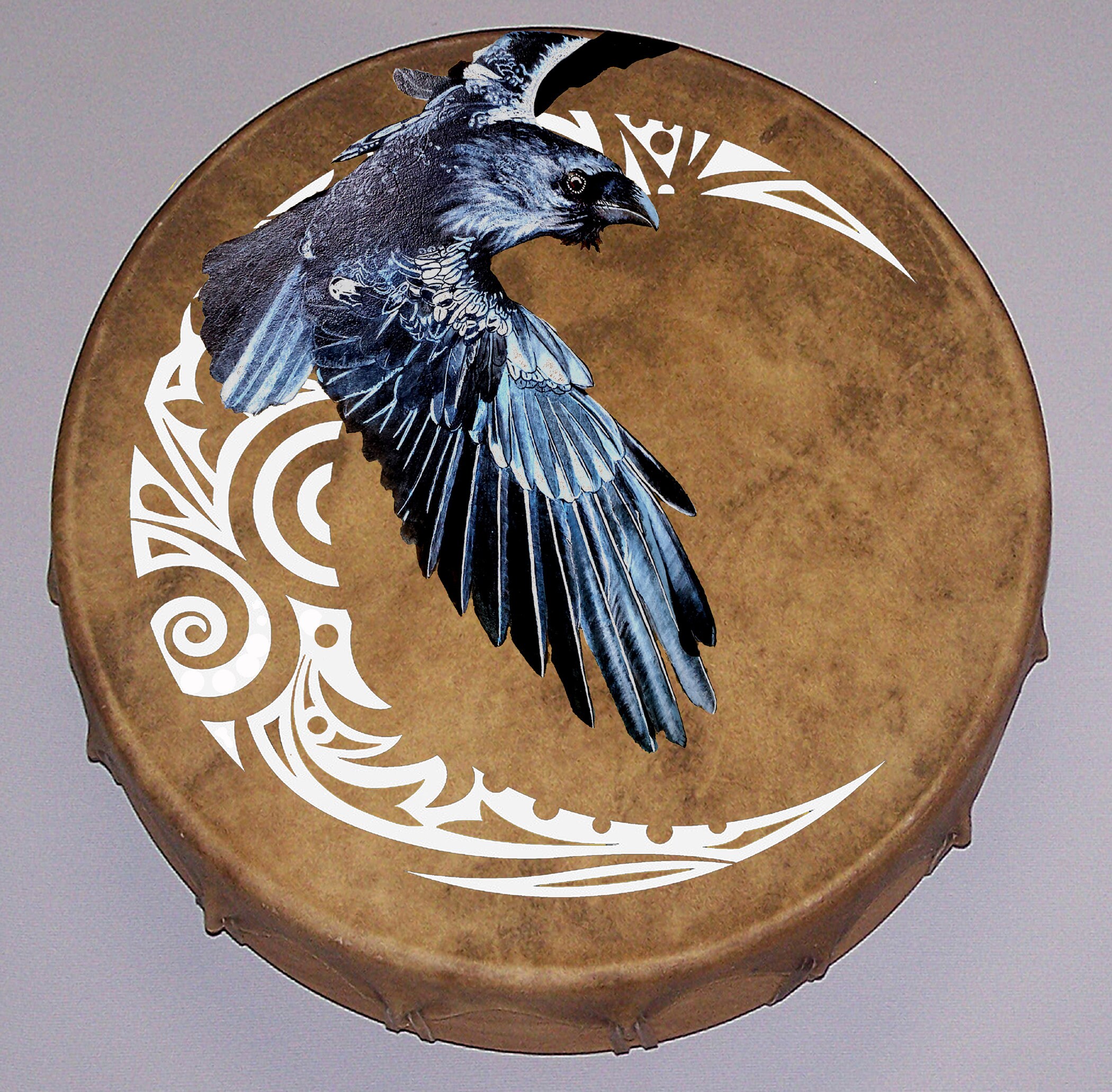 Raven Over Crescent Moon Native American Indian Tribal style Etsy