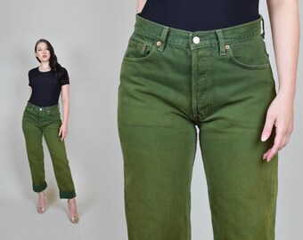 olive green levi 501 jeans