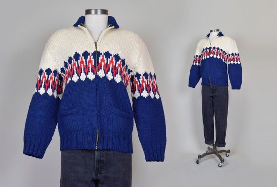 1950s Fair Isle Cowichan Sweater | 1950s Printed K