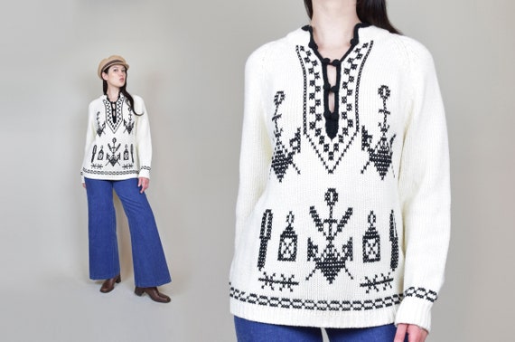 1960's Nautical Anchor Sweater | Vintage Kimlon An