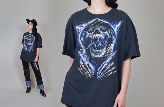 Vintage Skull Shirt | Graphic Biker Skull T Shirt