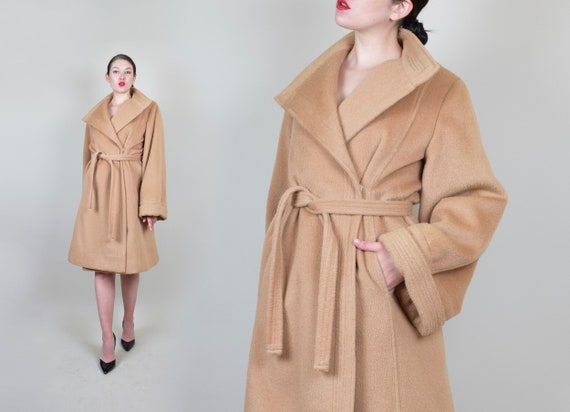 1950's Camel Hair Wrap Coat | 1950s Camel Hair Coa