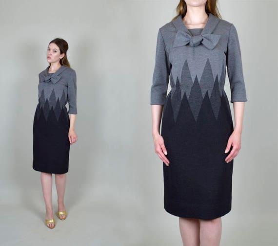 1950's Leslie Fay Knit Wiggle Dress | 1950's Knit
