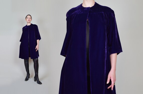 1930s Purple Velvet Coat | 1930s Silk Velvet Coat