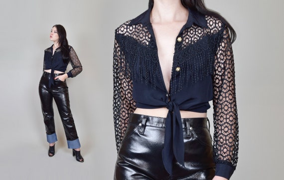 1990's Fringed Western Crop Top | 90's Selena Top