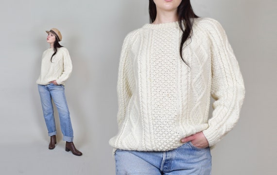 Vintage Wool Fisherman Sweater | Fisherman Wool Sw
