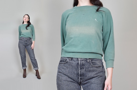 1960's Distressed Crewneck Sweatshirt | 60's Crewn