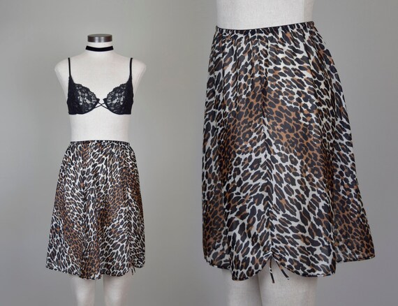 leopard print slip skirt