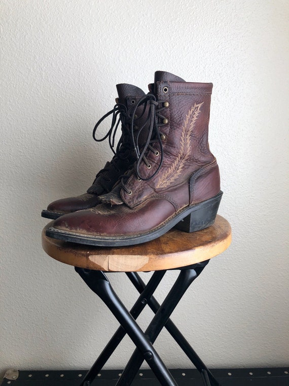 Vintage Abilene Lace Up Boots | Abilene Western Bo