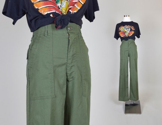 70's Army Green Military Pants XS