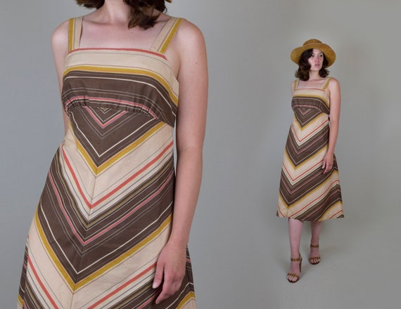 1970's Chevron Stripe Dress