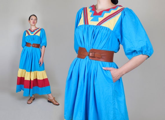 1980's Primary Colors Dress | Vintage Indian Tent
