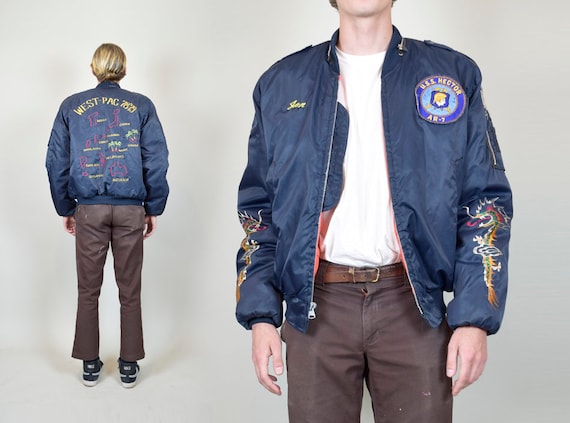1970's WEST PAC Bomber Jacket | 70's Military Patc