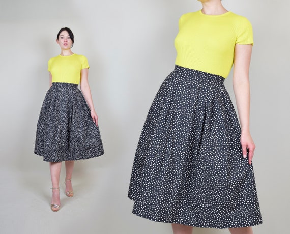 1950's Polka Dot Circle Skirt | 1950s Printed Circ