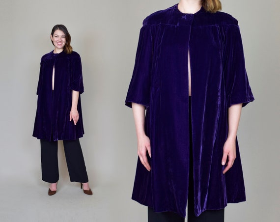 1930's Purple Silk Velvet Coat