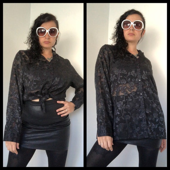 90's Vintage Shirt, 90s Goth Shirt, Oversized Shir