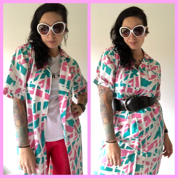 80s Vintage Dress, 80s Jacket, 80s Dress, Abstract