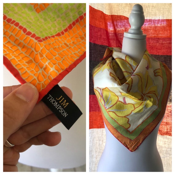 60s Vintage Jim Thompson Scarf, Jim Thompson, Vint