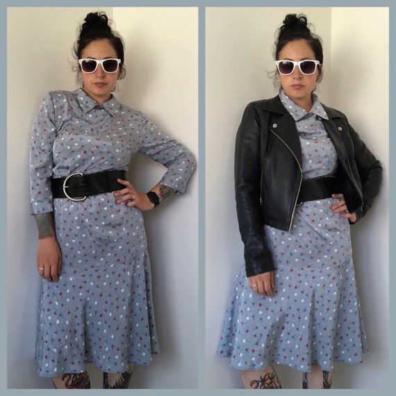Vintage Floral Drop Waist Dress, Drop Waist Dress,