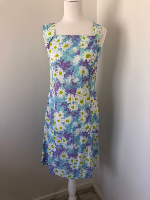 60s Vintage Dress Shaker Square - Bill Sims Flora… - image 7