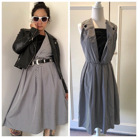 black and white 80s dress