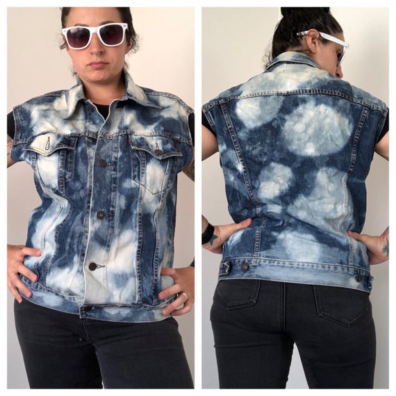 90s Vintage Levis Vest, Upcycled vest, Psychobilly