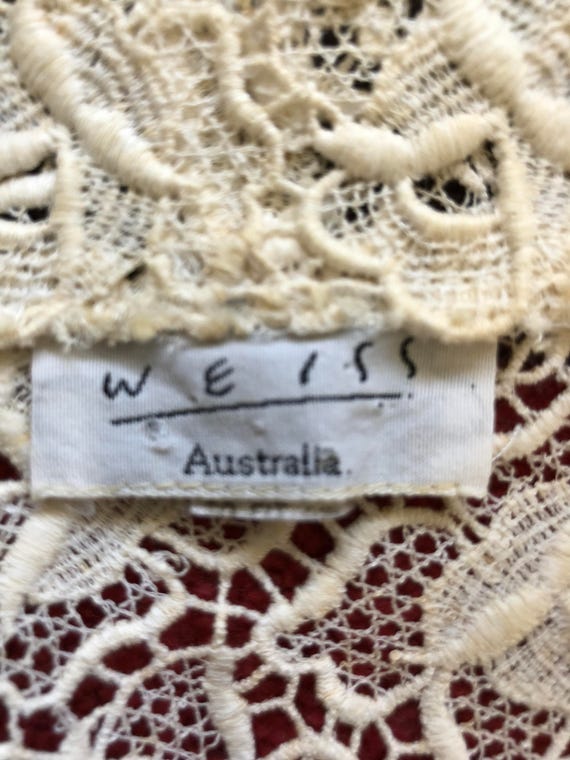 1970s Vintage Lace Cardigan "Weiss Australia" Car… - image 8