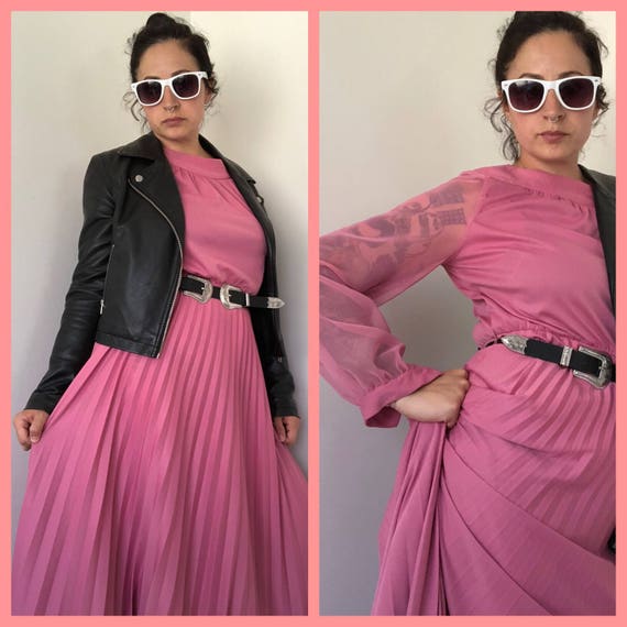 70s Vintage Union Made ILGWU Pink Vintage Dress, P