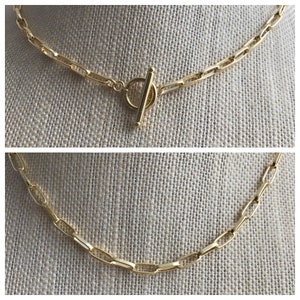 GOLDFILLED PAPERCLIP NECKLACE,  Paperclip Chain Necklace, Goldfilled Choker, Goldfilled Paperclip Chain