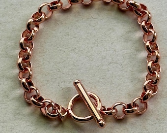 ROSE GOLD BRACELET, Rolo Chain Bracelet, Rose Gold Jewelry