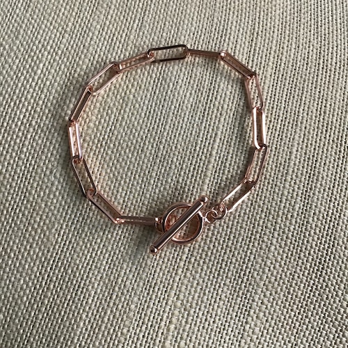 ROSE GOLD BRACELET Paperclip Chain Bracelet Paperclip Chain Etsy