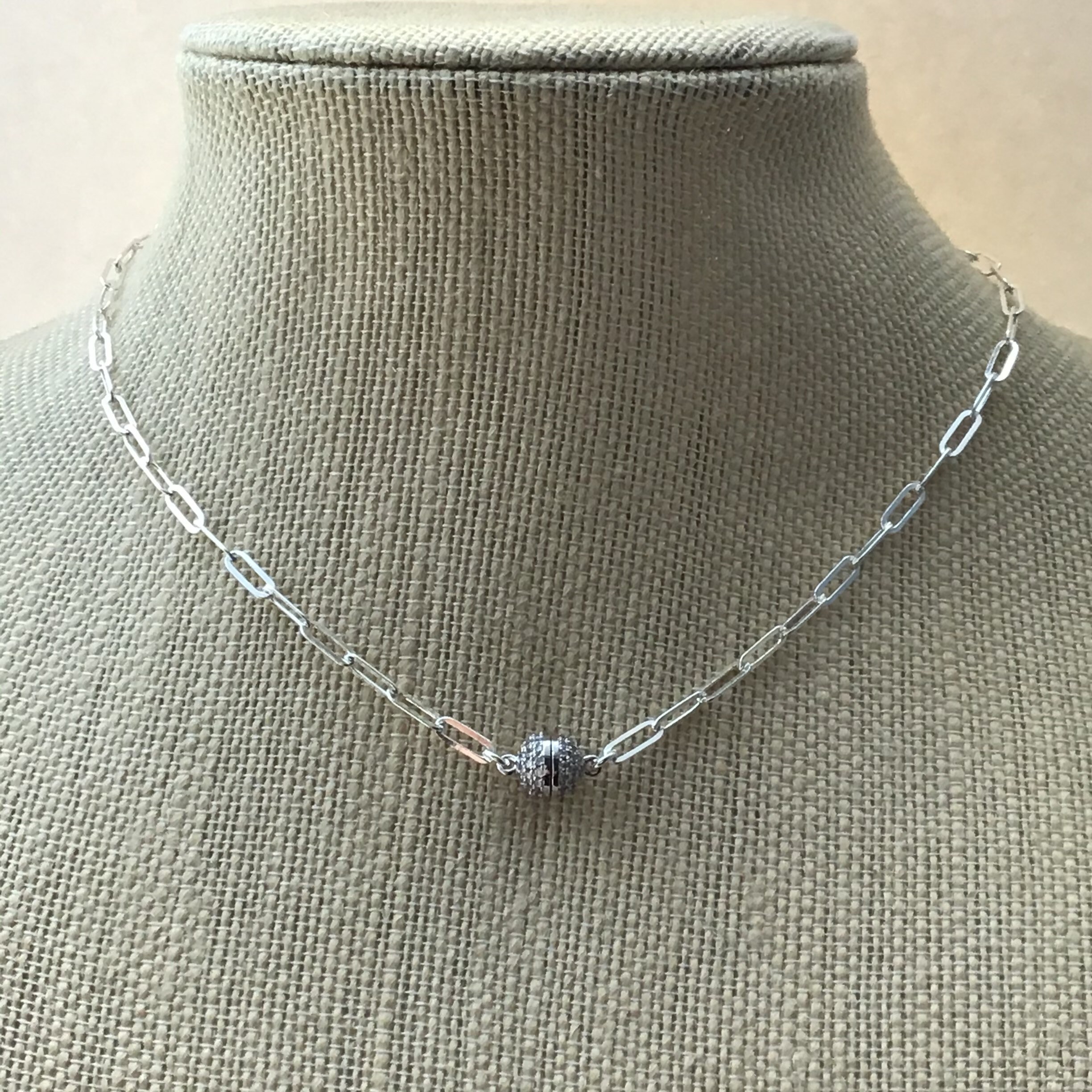 STERLING SILVER CHOKER Paperclip Chain Necklace Paperclip - Etsy