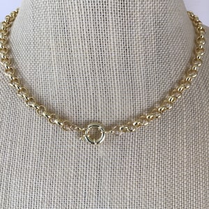 ROLO CHAIN NECKLACE, Sailor Clasp Necklace, Rolo Chain, Sailor Clasp, Goldplated Chain Necklace