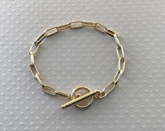 GOLDFILLED PAPERCLIP BRACELET, Paperclip Chain, Bracelet, Gold Bracelet,Paperclip Chain Bracelet