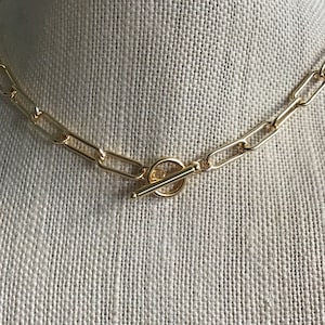GOLDFILLED PAPERCLIP NECKLACE,  Paperclip Chain Necklace, Goldfilled Choker, Goldfilled Paperclip Chain