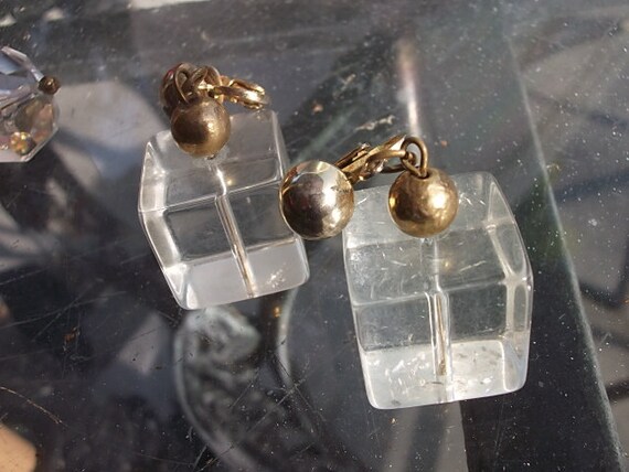 Three Demensional Cube Fabuleous Mod Square Earri… - image 5