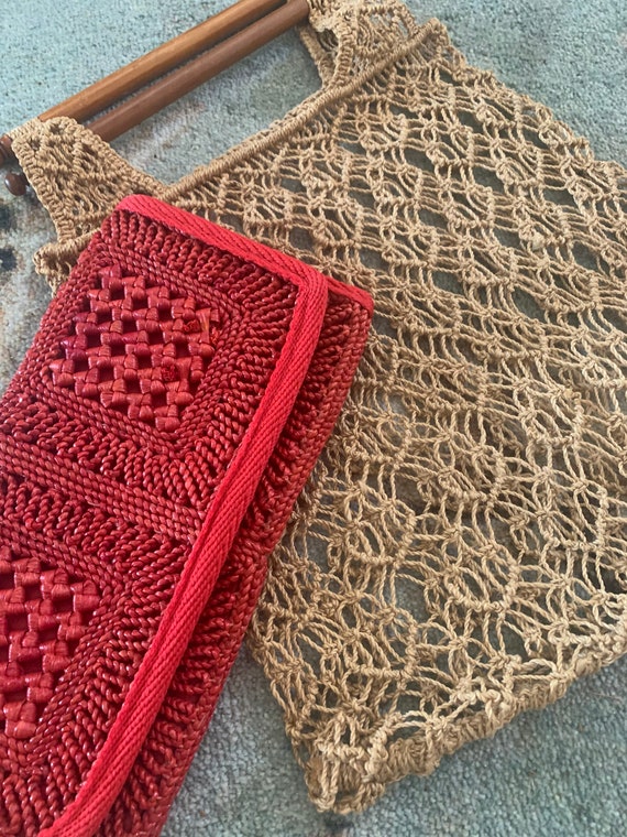 Boho Hippy Macrame Lot of Two- Clutch style and To