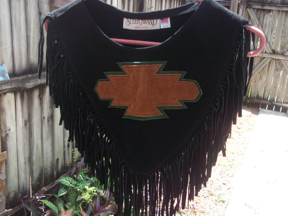 Fringe Black Suede Collar with Southwestern Design - image 4