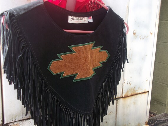 Fringe Black Suede Collar with Southwestern Design - image 10