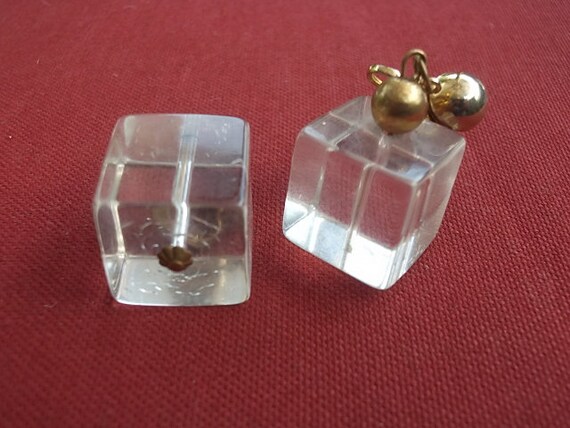 Three Demensional Cube Fabuleous Mod Square Earri… - image 6