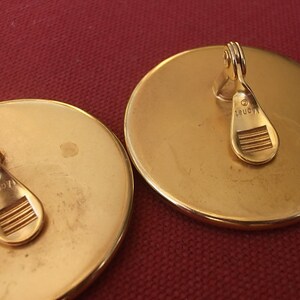 Large Round Monet Silver and gold Tone Earrings image 4