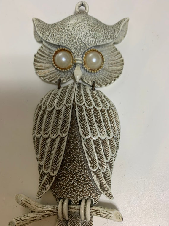 Large Owl Segmented 5.5” Pearl Eyes Necklace Penda