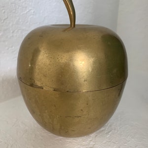 Brass Two Piece 5.5” Decorative Golden Apple