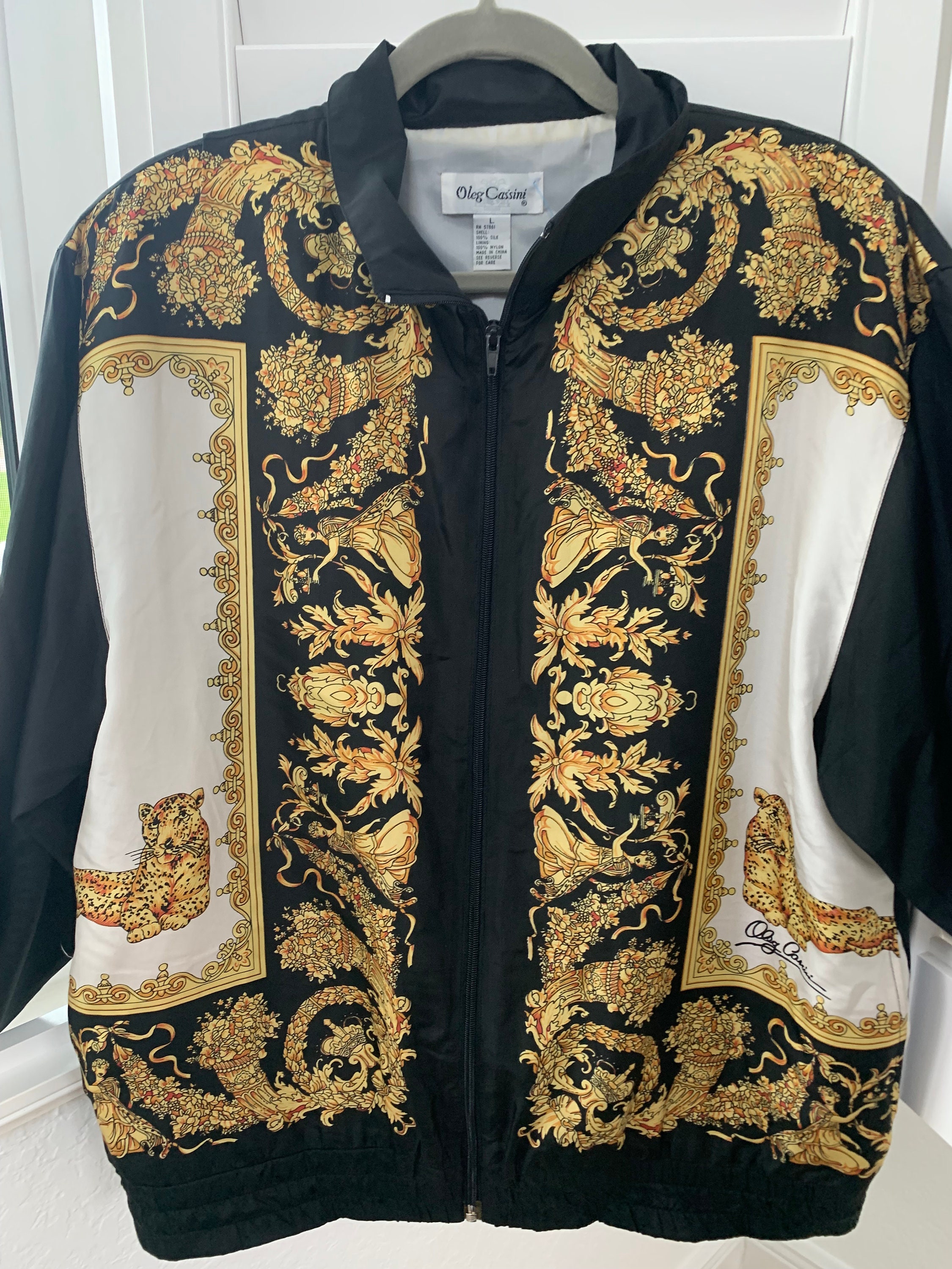 Oleg Cassini Silk Jacket - Etsy Oleg Cassini Silk Jacket - Etsy