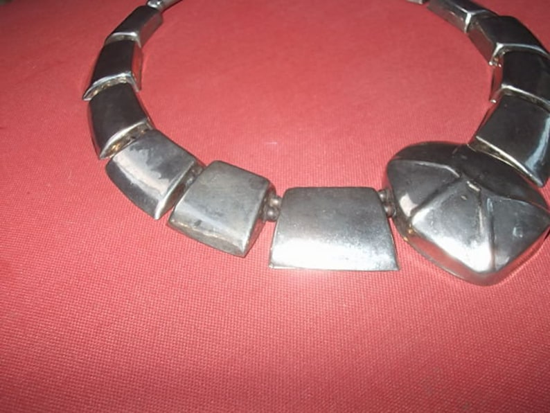 Chunky Silver Tone Hippy Boho Necklace