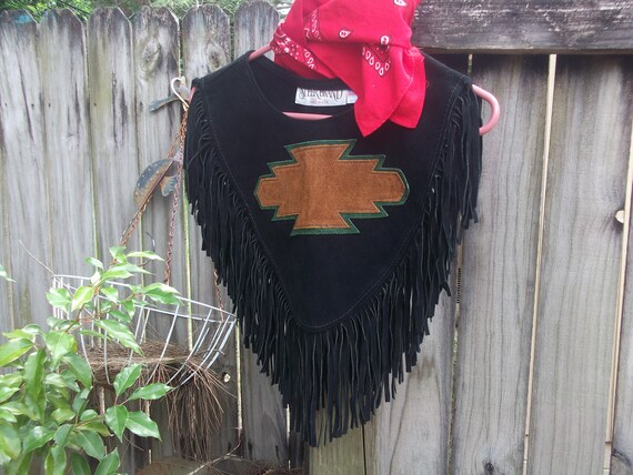 Fringe Black Suede Collar with Southwestern Design - image 8