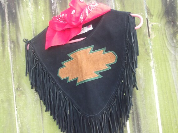 Fringe Black Suede Collar with Southwestern Design - image 3