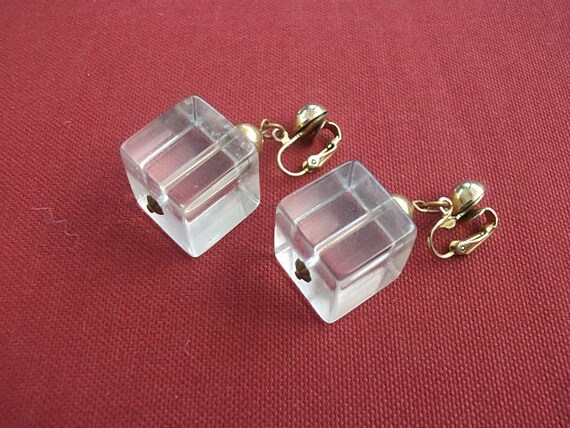 Three Demensional Cube Fabuleous Mod Square Earri… - image 9