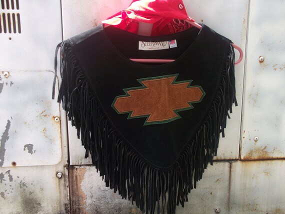 Fringe Black Suede Collar with Southwestern Design - image 9