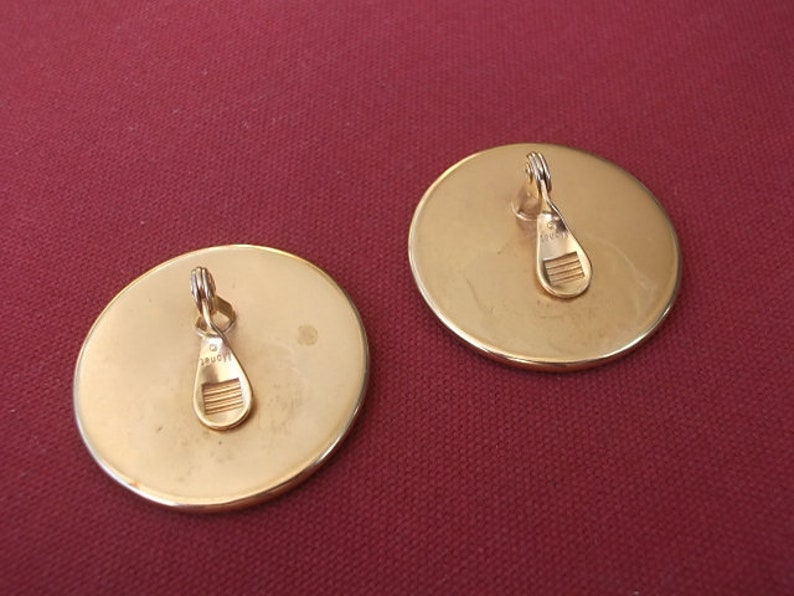 Large Round Monet Silver and gold Tone Earrings image 3